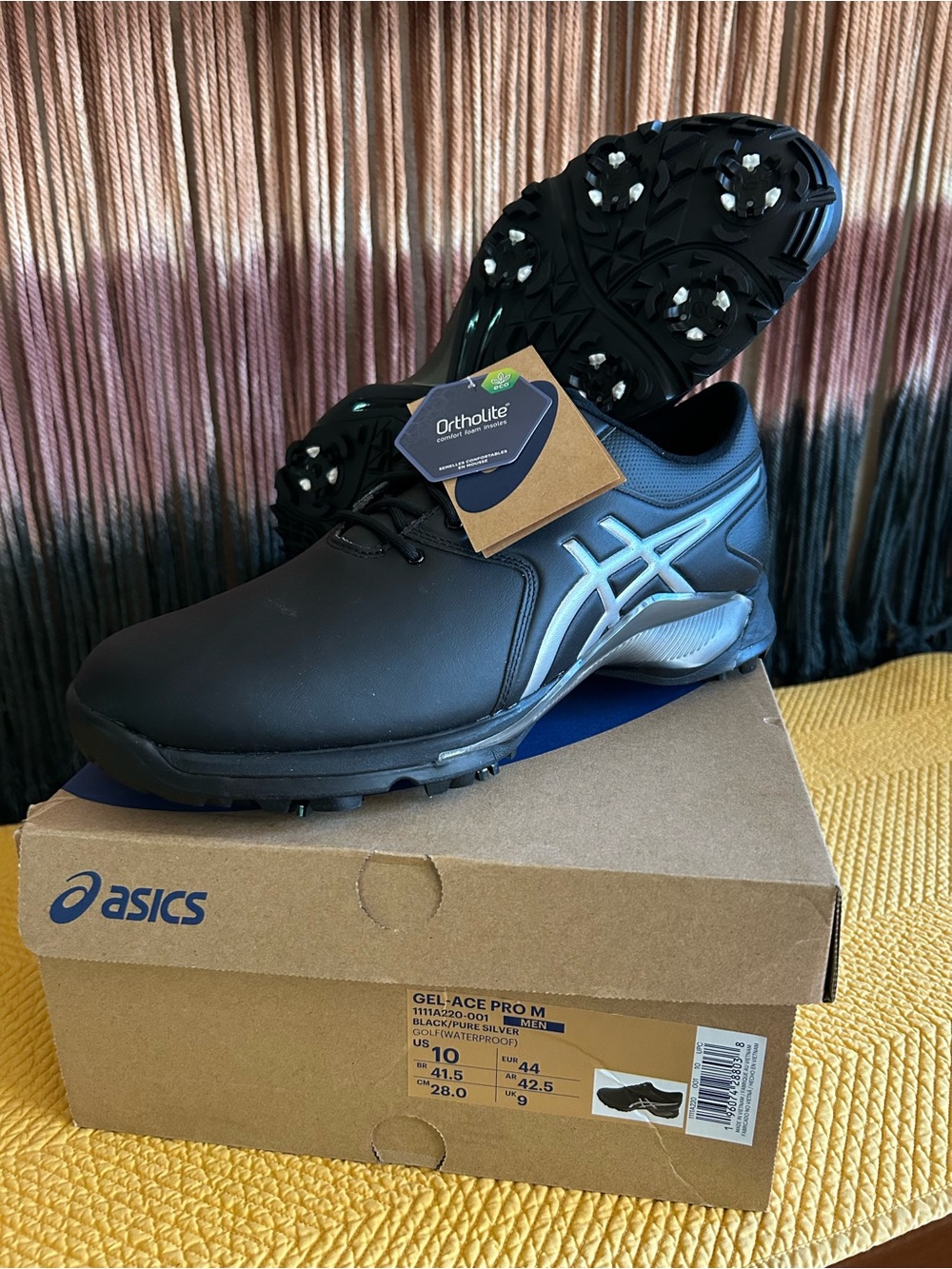 ASICS Men's GEL-Ace Pro M Golf Shoes - Black with Silver Logo